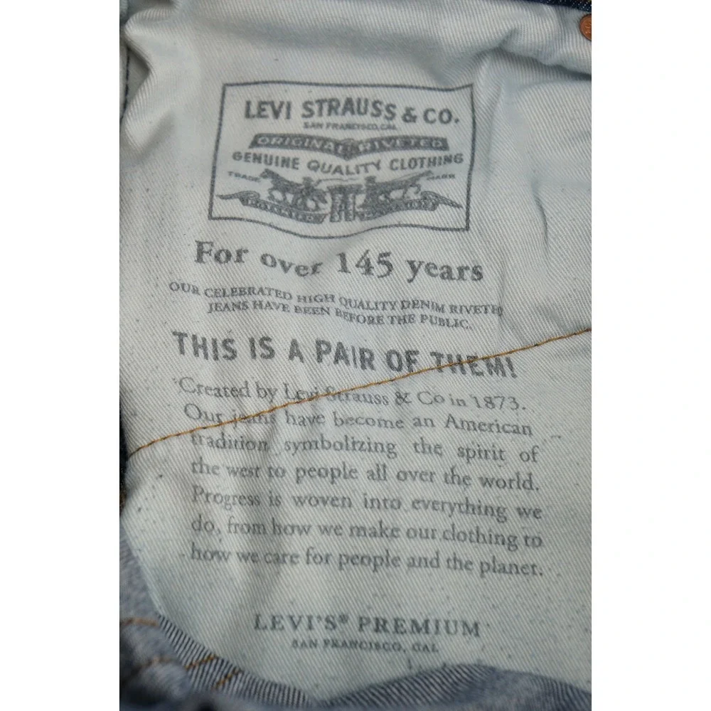 Levi's 541 Athletic Taper Jeans Mens 33x32 Dark Wash Blue Denim VTG Brown‎ Tab